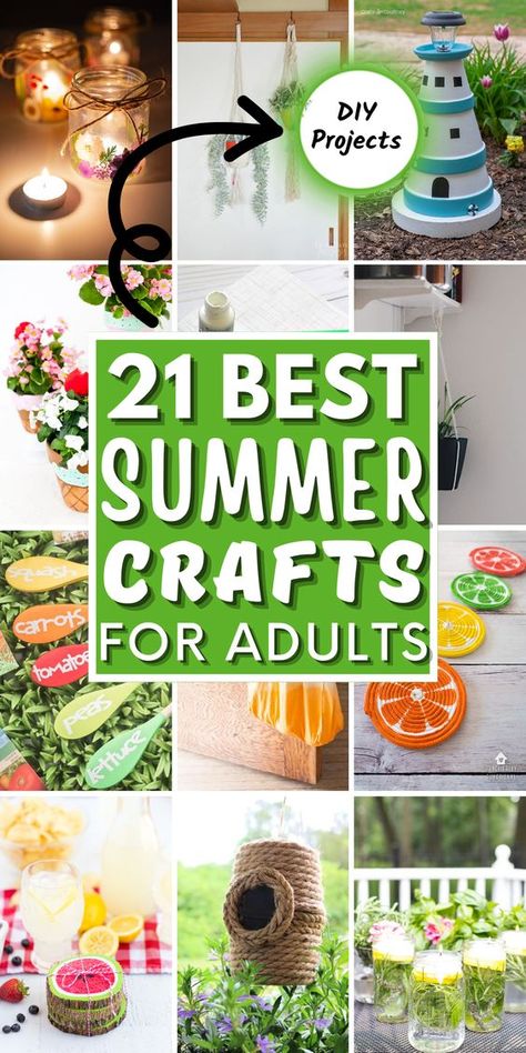 Summer Crafts For Adults, June Crafts, August Crafts, Girls Night Crafts, Fun Summer Crafts, Craft Projects For Adults, Arts And Crafts For Adults, Diy Summer Crafts, Diy Crafts For Adults