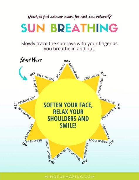 Mindful Breathing Exercises, Mindful Breathing For Kids, Rainbow Breathing Printable, Grounding Exercises For Kids, Deep Breathing Exercises For Kids, Mindfulness Crafts For Kids, Mindfulness Breathing Cards, Breathing Techniques For Kids, Calming Strategies For Kids