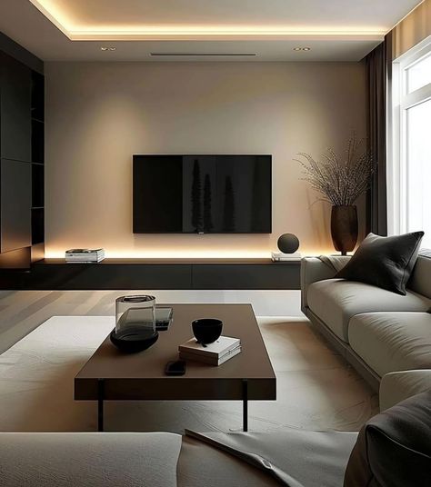 Simple And Elegant Living Room Ideas, Minimalist Tv Wall Design Living Rooms, Minimalist Interior Design Living Room, Minimalist Living Room Ideas, Modern Apartment Living Room, Minimal Living Room, Clean Homes, Modern Farmhouse Bedroom, Modern Minimalist Living Room