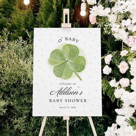 ♥ Shamrock Baby Shower Welcome Sign * HOW IT WORKS * 1. Purchase the listing(s). 2. Download and read the Instruction Guide linked to your order. 3. Check your Etsy registered email for the access link from Templett.com. 4. Log in to the Templett website to customize --> save --> download! * You can save your template and continue editing at any time. It will be available to you for one year after your purchase date. * DEMO LINK * Never used Templett before? TRY BEFORE YOU BUY Copy and paste thi Irish Themed Baby Shower Ideas, How Lucky Are We Baby Shower Theme, St Patrick's Day Baby Shower Ideas, St Pattys Baby Shower Theme, March Theme Baby Shower Ideas, Lucky Charm Baby Shower Theme, Lucky Charms Baby Shower Theme, Lucky Baby Shower Theme, Shamrock Baby Shower Ideas