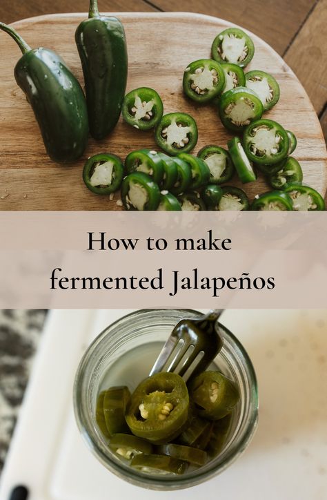 How to make fermented jalapeños Fermented Jalapenos, Fermented Honey, Fermented Veggies, Jalapeno Recipes, Fermentation Recipes, Fermented Vegetables, Pickling Jalapenos, Stuffed Banana Peppers, Pickling Recipes