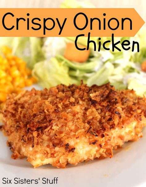 Crispy Onion Chicken, Resepi Ayam, French Fried Onions, Onion Chicken, Crispy Onions, Cooking Spray, Chicken Main Dishes, Onion Recipes, Boneless Skinless Chicken