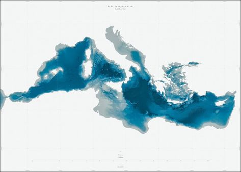 Bathymetry of the Mediterranean Sea Sea Map, Strait Of Gibraltar, Oceanography, Relief Map, Southern Europe, Fantasy Map, Mediterranean Sea, Map Design, Tattoo Inspo