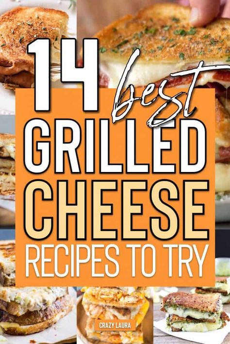 Looking for a different grilled cheese recipe to try next time you're cooking!? Check out these 14 awesome recipe ideas for inspiration! Crazy Laura Bujo, Different Grilled Cheese Recipes, Fancy Grilled Cheese Recipes, Spicy Grilled Cheese, Grilled Cheese Recipes Gourmet, Grilled Cheese Bar, Homemade Grilled Cheese, Sandwich Maker Recipes, Onion Grilled Cheese