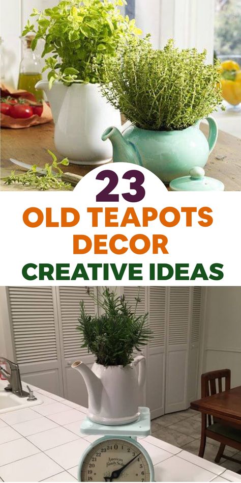 Transform your old teapots into stunning decor pieces with these creative DIY projects that breathe new life into them. Discover innovative ways to repurpose your teapots for a touch of vintage charm in both your home and garden. Let their elegance and functionality shine through as they become unique focal points in your living space. Explore the endless possibilities of upcycling teapots to add personality and creativity to your interior design. Tea Cup Projects, Easy Diy Candle Holders, Diy Ghost Decoration, Teapot Crafts, Teapot Decor, Diy Candles Easy, Trending Crafts, Creative Diy Projects, Plant Pot Diy