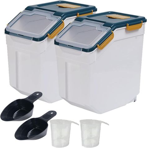 PRICES MAY VARY. High-Quality Materials: Our flour rice storage container is crafted from premium food-grade PP and PET materials, ensuring exceptional durability and sturdiness. Rest easy knowing that your food will be stored safely and hygienically. Transparent Clamshell Design: The container features a transparent clamshell design, allowing you to effortlessly observe the remaining amount of food without the need to open it. Say goodbye to guesswork and always stay informed about when it's ti Large Flour Storage Containers, Flour Storage Containers, Rice Storage Container, Flour Storage, Sugar Rice, Pet Food Storage Container, Dog Food Storage Containers, Rice Storage, Pet Food Containers