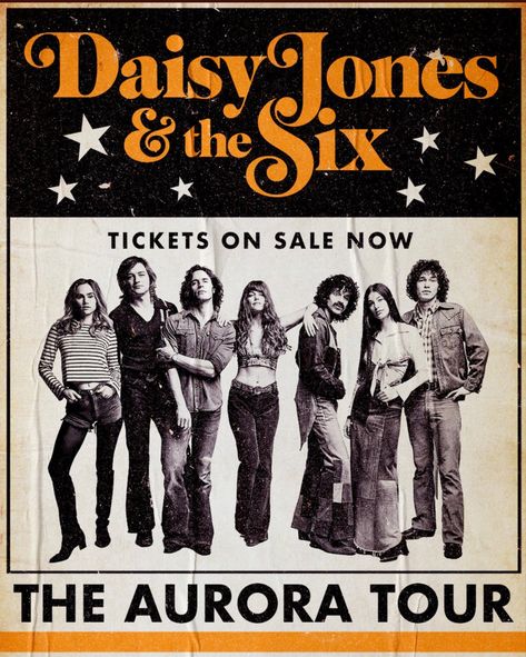 Daisy Jones And The Six Aesthetic Poster, Daisy Jones And The Six Wallpaper, Daisy Jones And The Six, Daisy Jones, Dorm Posters, I Love Cinema, Poster Room, Tour Posters, The Aurora