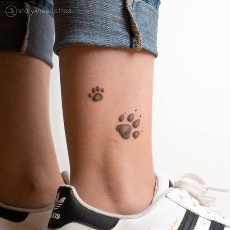 Cat Paw And Dog Paw Tattoo, Cat And Dog Paw Tattoo, Cat And Dog Paw Print Tattoo, Dog Paws Tattoo, Cat Paw Print Tattoo, Cat Paw Tattoos, Girl Finger Tattoos, Cat And Dog Tattoo, Little Bird Tattoos