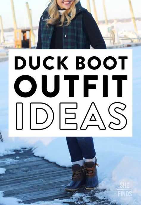 Duck boot outfit ideas Sperry Boots Outfits For Women, Cute Duck Boot Outfits, Sperry Rain Boots Outfit, What To Wear With Duck Boots, Duck Boots Outfit Rainy Day, How To Style Duck Boots, Sperry Boots Outfit, Duck Boot Outfit Ideas, Sperry Duck Boots Outfit