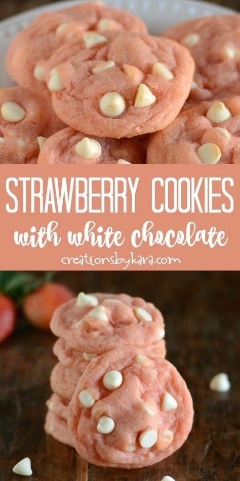 Chocolate Strawberry Cookies, Resepi Biskut, Strawberry Cookies, Food Party, Magic Recipe, Easy Baking Recipes Desserts, Tasty Baking, Chocolate Strawberry, Baked Dessert Recipes