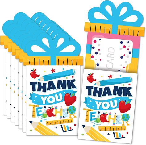 Teacher Appreciation Gift Card Holder, Teacher Party, Thanks Teacher, Cash Gift Card, Teachers Day Card, Teacher Appreciation Cards, Teacher Thank You Cards, Teacher Cards, Step Cards