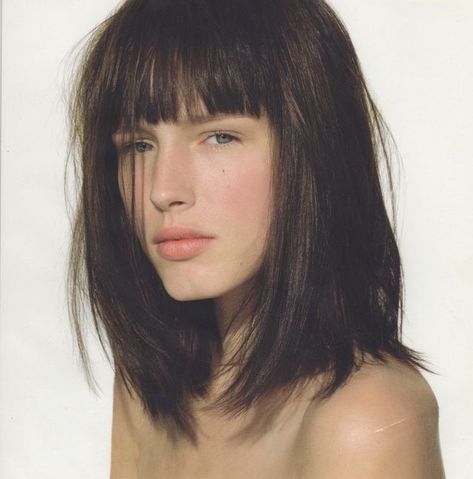 Straight Bangs Hairstyles, Bilage Hair, Long Bobs, Chic Short Hair, Straight Hair Cuts, Short Hair Ideas, Straight Bangs, Short Straight Hair, Minimal Classic