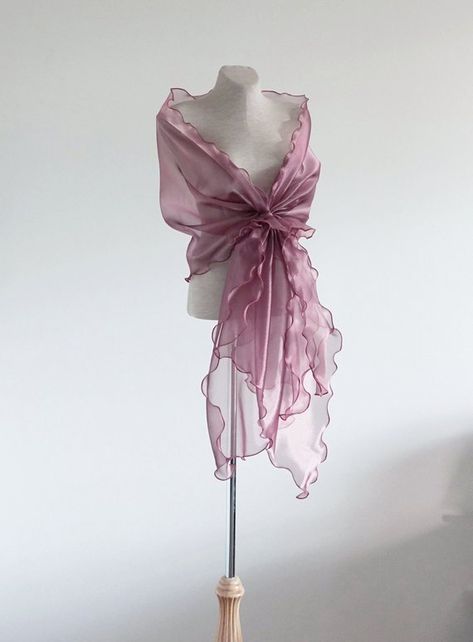 Plunging Neckline Dress Shawl, Low Cut Dress With Shawl, Organza Wrap Shawl, Luxury Traditional Sheer Shawl, Luxury Organza Shawl For Women, Luxury Organza Shawl, Shawl Over Dress, Shawl Outfits, Dress Coverup Ideas