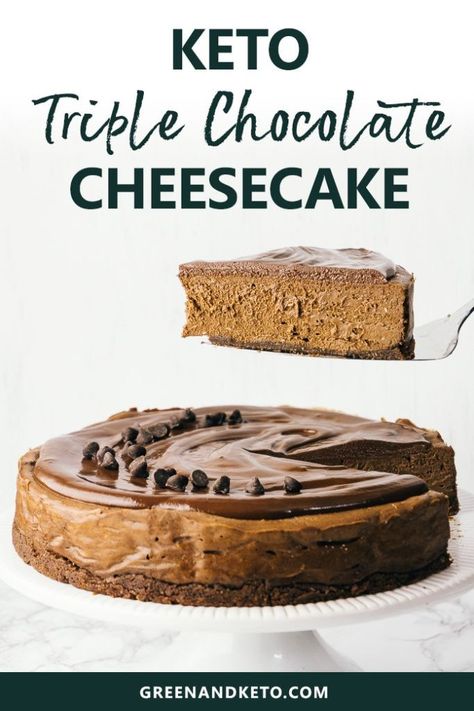 Keto Cheesecakes, Triple Chocolate Cheesecake, Keto Breakfasts, Healthier Sweets, Keto Cream, Low Carb Cheesecake, Keto Friendly Desserts, Low Carb Dessert, Valentines Day Desserts