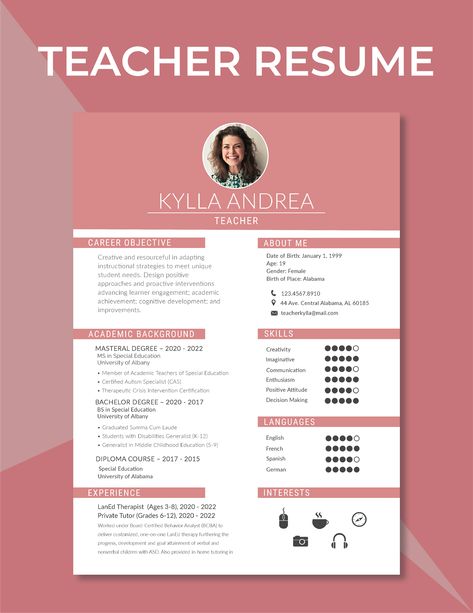 Free Download this Sample Teacher Resume Design - Free Image, Photo, Word, PSD, Apple Pages, Publisher Format Resume Template For Teachers, Resume For Teacher Job Fresher, Resume Format For Freshers Teacher, Resume For Teacher Job, Cv For Teaching, Teaching Resume Examples, Teacher Resume Template Free, Teacher Cv Template, Elementary Teacher Resume