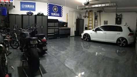 A RockSolid Metallic Garage Floor Coating Project | All Garage Floors Epoxy Garage Floor Coating, Garage Boden, Concrete Garages, Garage Floor Coatings, Garage Floors, Garage Floor Epoxy, Cool Garages, Garage Makeover, Epoxy Floor