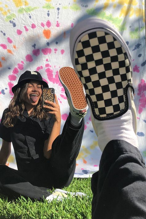 Vans Checkerboard Slip-On Sneaker | Urban Outfitters Checkered Vans Outfit, Slip On Outfit, Estilo Vans, Vans Checkerboard Slip On, Vans Checkered, Checkered Vans, Vans Outfit, Vans Checkerboard, Estilo Rock