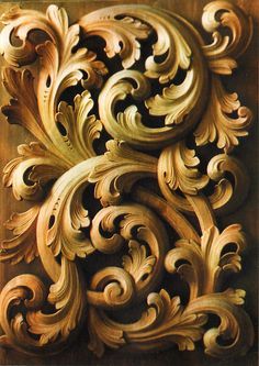 norwegian acanthus wood carving - Google Search Filigree Tattoo, Wood Carving Designs, Carving Designs, Wood Carving Art, Acanthus Leaf, Wood Carvings, Filigree Design, Wood Sculpture, Arabesque