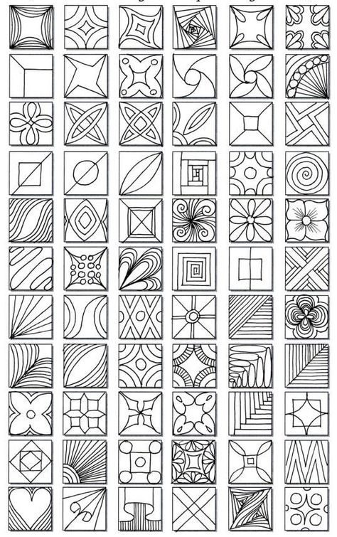 Art Drawings Step By Step, Zentangle Art Beginners, Zentangle Patterns Step By Step, Simple Art Drawings, Patterns Zentangle, Zendoodle Art, Geometric Patterns Drawing, Easy Zentangle Patterns, Art Beginners