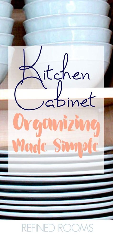 Got cluttered kitchen cabinets? Follow this 5-step kitchen cabinet organization process to transform your cabinet chaos into organized bliss. Get kitchen cabinet decluttering & organizing tips, ideas, and a whole lot of inspiration! # #kitchenorganizing #kitchenorganization #kitchencabinetorganizing #kitchencabinetorganization #organizeandrefinechallenge Organize Kitchen Cabinets, Kitchen Cabinet Organization Ideas, Organize Kitchen, Kabinet Dapur, Organize My Life, Organisation Hacks, Ways To Organize, Kitchen Cabinet Organization, Cleaning Organization