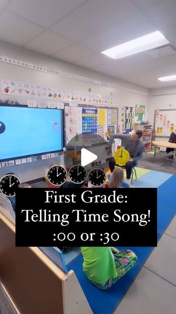 Telling Time Activities, Math Songs, First Grade Math Worksheets, Child Education, First Day Of School Activities, Teaching Time, Phonics Words, Reels Video, Second Grade Math