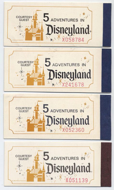 Retro Disneyland, Disney Ticket, Disneyland Tickets Printable Free, Pink Tickets, Vintage Disney Tickets, Disneyland Birthday, Hello Kitty Colouring Pages, Disney Tickets, Creative Gift Wraps