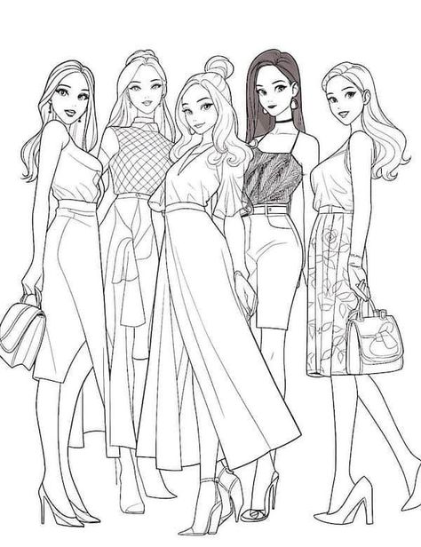 47 Barbie Coloring Pages For Kids And Adults - Our Mindful Life Colouring Pages Of People, Fashion Coloring Pages For Adults, Adult Coloring Books Printables Free, 4 Best Friends Drawing Cute, Barbie Coloring Pages For Kids, Barbie And, Printable Barbie, Friends Coloring Pages, Friends Drawing