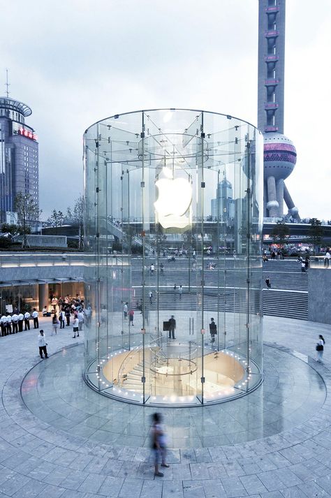 James O’Callaghan, engineer behind Apple's most daring glass structures, honored with 2019 Gold Medal from Institution of Structural Engineers Apple Store Design, Apple Building, Glass Elevator, Glass Structure, Building Facade, Retail Stores, Apple Store, Structural Engineering, Saint Martin