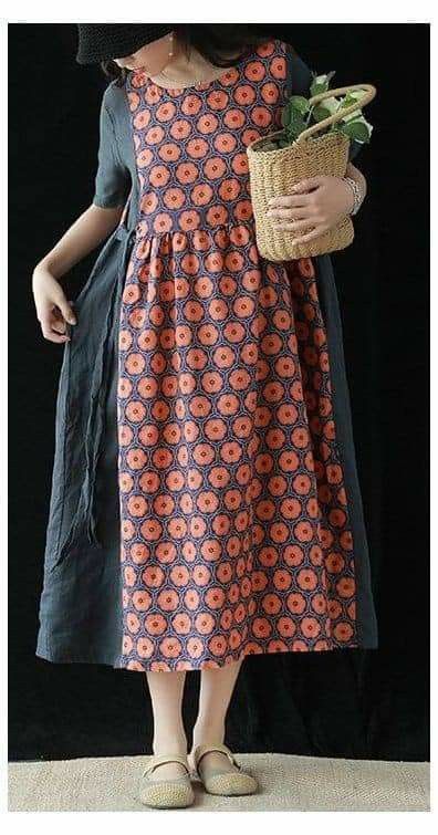 Mode Batik, Linen Dress Pattern, Simple Dress Pattern, Dress Patterns Free, Patchwork Dress, Refashion Clothes, Fashion Design Clothes, Green Print, Mode Inspiration