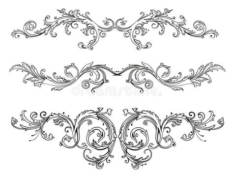 Vintage, floral, border. Vintage tendril, floral and filigree border, Abstract d , #affiliate, #border, #tendril, #Vintage, #floral, #decoration #ad Baroque Tattoo, Victorian Tattoo, Flower Vine Tattoos, Damask Art, Filigree Tattoo, Jewel Tattoo, Door Mural, Art Elements, Vintage Borders