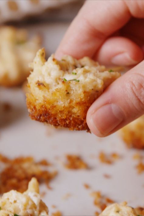 These Crab Cake Bites Will Outshine All Other Appetizers At Your Holiday PartyDelish Crab Crescent Bites, Crab Bites Appetizers, Coastal Appetizers, Gluten Free Fall Appetizers, Crab Cheesecake Recipe, Crab Canapes, Crab Cheesecake, Crab Bites Recipe, Crab Appetizer Recipes