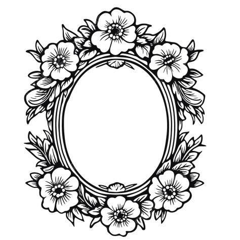 oval frame floral ornament vector flower frames drawing png Floral Frame Tattoo, Oval Frame Drawing, Flower Frame Drawing, Oval Illustration, Serbian Christmas, Frame Tattoo, Ornamental Frame, Flower Frames, Framed Tattoo