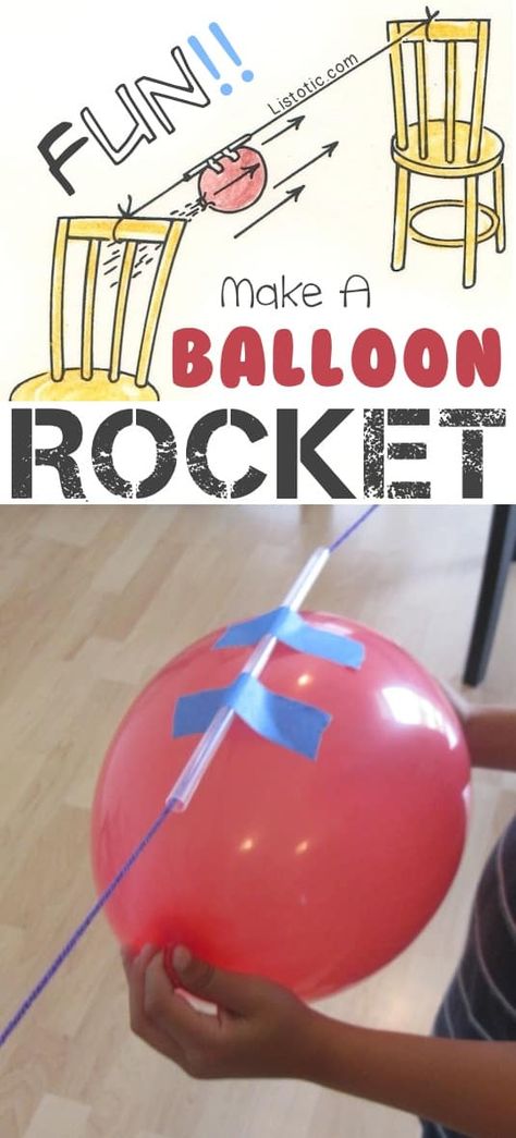 Vetenskapliga Experiment, Diy Ballon, Balloon Rocket, Diy Kids Crafts, Kid Science, Diy Balloon, Crafts For Boys, Games For Teens, Crafts For Kids To Make