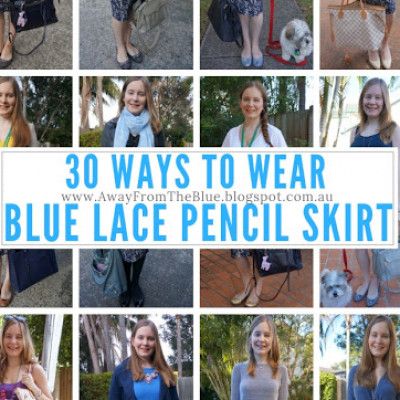 30 Ways To Wear A Blue Lace Pencil Skirt: Pencil Cut Skirt, Mum Style, Bright Scarf, Fancy Friday, Navy Blue Pencil Skirt, Blue Pencil Skirt, Cream Lace Top, Pencil Skirt Outfits, Monochromatic Outfit