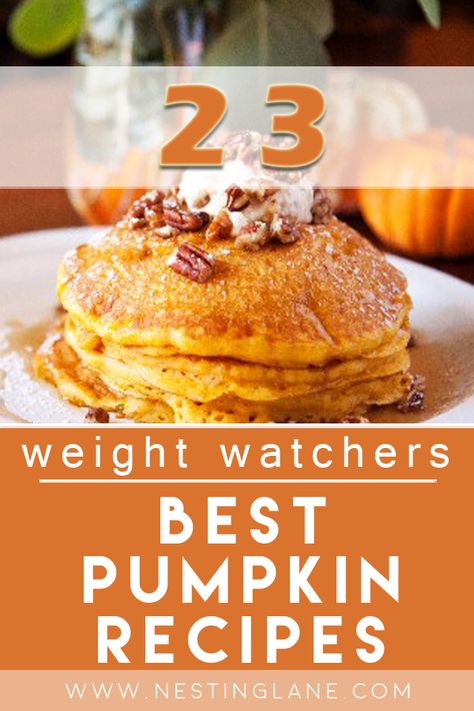 Ww Pumpkin Puree Recipes, Ww Pumpkin Pancakes, Weight Watcher Pumpkin Pancakes, Ww Pumpkin Bread Weight Watcher Recipes, Ww Pancakes Weight Watchers, Pumpkin Pancake Muffins, Ww Pumpkin Pie Weight Watcher Recipes, Weight Watchers Fall Desserts, Weight Watchers Pumpkin Bread