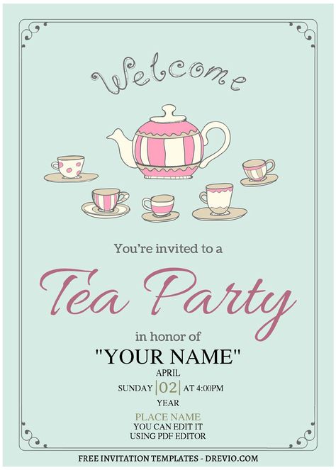 Nice (Free Editable PDF) Adorable Tea Party Birthday Invitation Templates How to throw a Tea Party Baby Shower Wondering how to throw a Tea Party Baby Shower? Then read on! A Tea Party Baby Shower is one of the prettiest Baby Shower themes around and loved by Guests! If you... High Tea Invitations, Ladies Tea Party, Tea Party Baby Shower Invitations, Preschool Prep, Ladies Tea, Wonderland Artwork, Tea Quotes, Free Printable Birthday Invitations, Tea Party Invitations