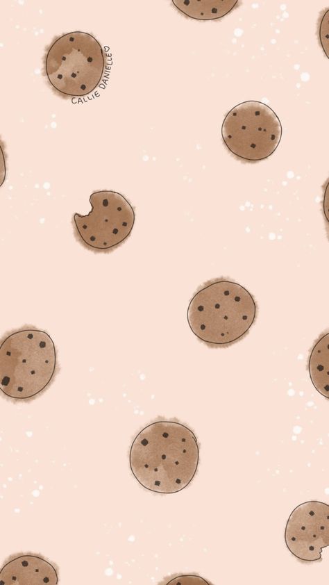 Bakery Wallpaper Backgrounds, Wallpaper Cookies Backgrounds, Iphone Cookies, Background Screensavers, Cookie Drawing, Mini Books Diy, Cake Background, Coffee Doodle, Cute Home Screen Wallpaper