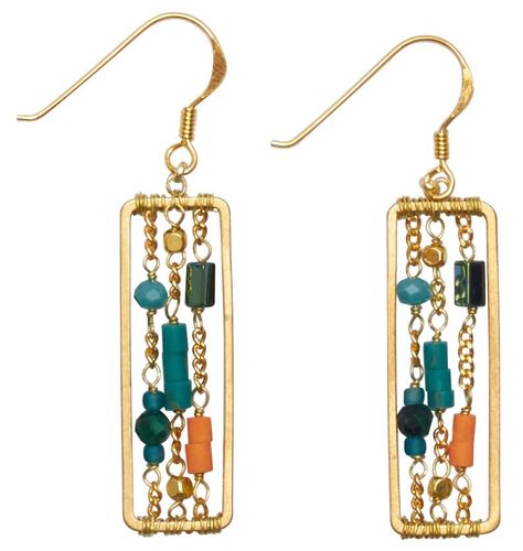 PRICES MAY VARY. Earring design: dangle Gem type: No Gemstone Setting type: Bead Material: Yellow Gold Style: Minimalist Material feature: Lightweight Beaded Boho Earrings, Wire Bead Earrings, Gemstone Setting, Earring Inspiration, Body Fashion, Beaded Fringe Earrings, Dangle Earrings Boho, Turquoise Drop Earrings, Funky Earrings