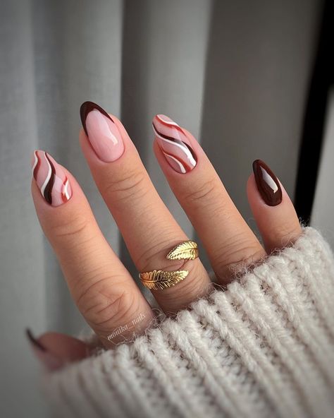 50 Best Autumn Nail Ideas to Inspire You Cute Nail Designs Almond, Nail Designs Almond Shape, Nail Designs Almond, Fall Nails Ideas Autumn, Autumn Nail Ideas, Nails Ideas Autumn, Fall Nails Ideas, Almond Gel Nails, Wide Nails