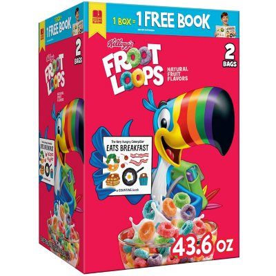 Kellogg's Froot Loops Breakfast Cereal (2 pk) Breakfast Sides, Cold Cereal, Healthy Cereal, Cereal Milk, Cereal Treats, Dairy Alternatives, Granola Cereal, Fruit Loops, Multigrain