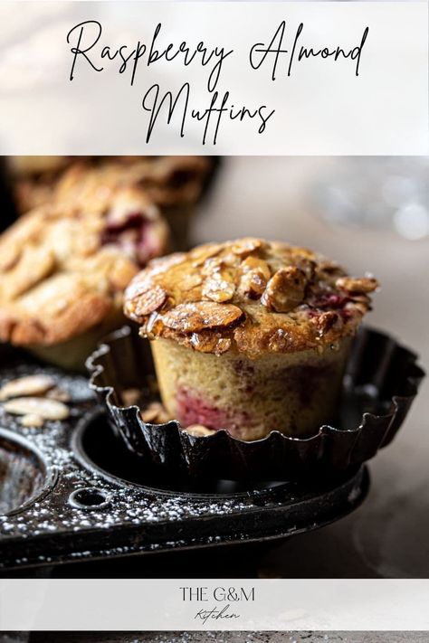 These healthy and moist bakery-style raspberry almond muffins are made with almond flour and fresh strawberries and make such a delicious breakfast treat! This recipe is so easy, simple and makes making homemade muffins a snitch. Almond Meal Muffins, Almond Flour Muffins, Almond Muffins, Bakery Style Muffins, Raspberry Muffins, Berry Muffins, Almond Crusted, Raspberry Almond, Homemade Muffins