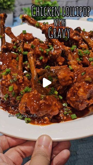 Chicken Lollipops Recipe, Onion Greens, Chicken Powder, Chicken Lollipop, Marinate Chicken, Lollipop Recipe, Water Spring, Schezwan Sauce, Chicken Lollipops