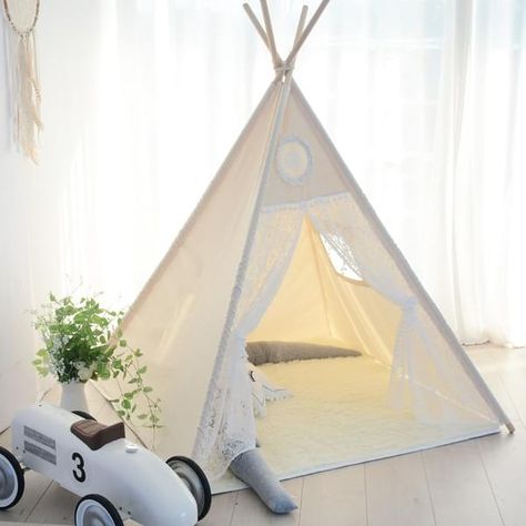 Teepee Outdoor, Lace Teepee, Baby Tent, Childrens Teepee, Kids Teepee, Kids Teepee Tent, Kids Tents, Teepee Kids, Wooden Poles