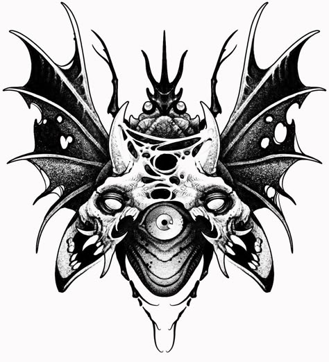 Satanic Tattoos, Beetle Tattoo, Bug Tattoo, Insect Tattoo, Sharpie Tattoos, Flash Tattoo Designs, Creepy Tattoos, Spooky Tattoos, Dark Art Tattoo