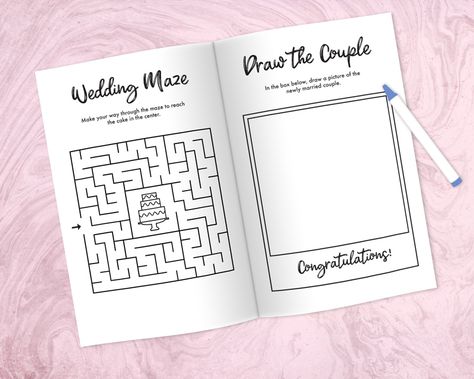 Wedding Coloring Book Printable Free, Wedding Coloring Pages Free Printable, Wedding Activity Pages, Wedding I Spy, Wedding Activity Book, Kids Table Wedding, Wedding Coloring Pages, Reception Games, Wishes For The Bride