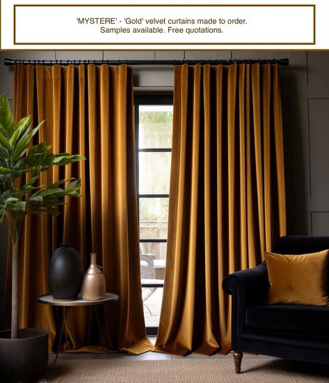 FABRIC SAMPLE - GOLD VELVET. MTM THERMAL WINDOW CURTAINS. BAY PATIO DRAPES DOOR Drapes Door, Gold Velvet Curtains, Magenta Office, Patio Drapes, Luxury Window Curtains, Handbag Inspiration, Bay Window Curtains, Golden Decor, Velvet Drapes