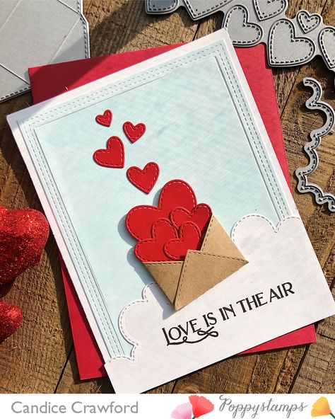 Hi Everyone, Candice here poppin' in to share with you a cute Valentine's Card using the new stitched envelope die, the new stitched cloud line die and new Valentine's Fun stamp set from our January release. This card is super... Valentines Day Cards Handmade, Cute Valentines Card, Diy Valentines Cards, Valentine Cards Handmade, Diy Gifts For Him, Birthday Cards Diy, Valentine Fun, Paper Crafts Diy Tutorials, Valentine Cards