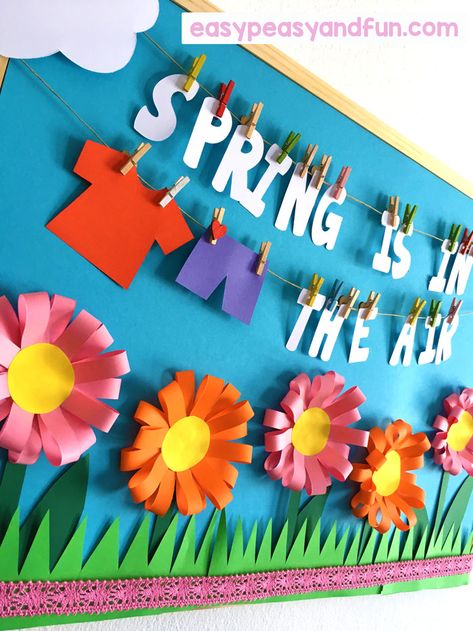 Spring Bulletin Board Ideas for Your Classroom - Easy Peasy and Fun Spring Day Classroom Decor, Spring Wall Display Classroom, Spring Classroom Board Ideas, Spring Decoration For Kindergarten, Spring Board Ideas For Work, Spring Ideas Decoration School, Spring Decor School, Spring Decorations For School, Spring Decorations For Classroom Wall Decor Paper Flowers