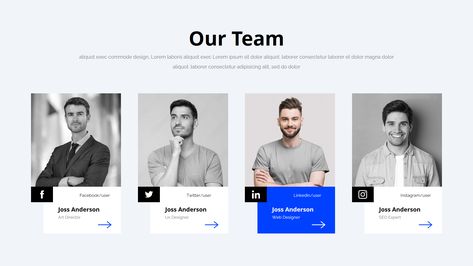 Team member introduction slide for powerpoint, keynote, google slides Meet The Team Powerpoint Slide, Team Web Page Design, Team Page Website Design, Website Team Page Design, Web Profile Design, Team Website Page, Member Profile Design, Team Section Web Design, Team Slide Design