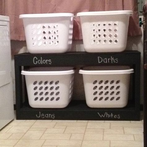 Love My Organized Laundry Room!!! It was the perfect project for my boyfriend & I to do together... He built it & I painted it with chalkboard paint so it can be changed anytime! (Some day 1 of them with say 'Baby' , wash with extra <3) First Apartment With Boyfriend, Apartment With Boyfriend, Couples Apartment, Boho Apartment, Diy Home Decor For Apartments, Apartment Checklist, Apartment Storage, Trendy Apartment, Apartment Goals